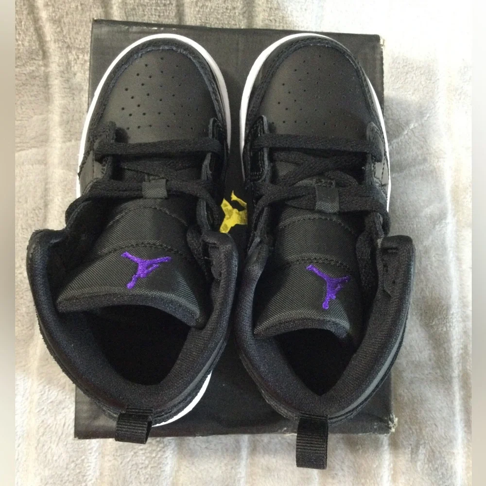 Nike Jordan 1 Mid Se Toddler Color Black/Dark Concord/White - Picture 5 of 15